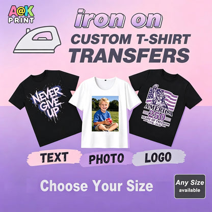 Custom Logo Or Photos Heat Transfers For Clothing DIY A-Level Washable Tshirts Thermal Stickers DTF Iron on Transfers Patches