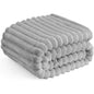 A Soft Cozy Faux Fur Rabbit Stripped Blanket, Warm and Thick for Bed, Sofa, Dormitory and Office, Versatile Use and Rich Colors