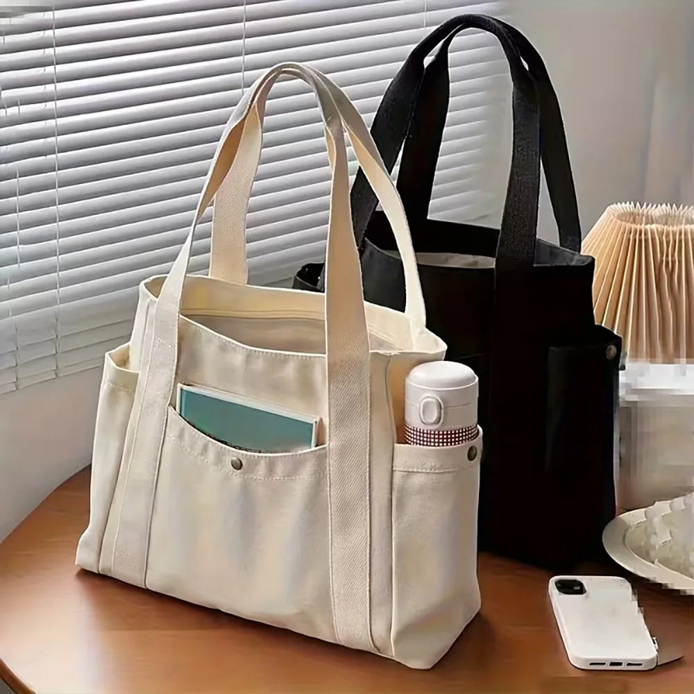 Large-Capacity College Sail-Style Zippered Tote Bag - Durable And Spacious Work Bag, Suitable For Students And Professionals
