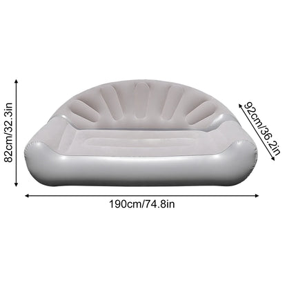 1PC Outdoor Inflatable Sofa, Air Couch Portable Lounge Chair Flocked Lazy Sofa Bed for Garden Patio Beach Camping