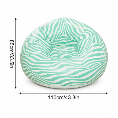 1PC Inflatable Bean Bag Chair, Air Sofa Striped Lounge Sofa, PVC Lazy Recliner Pool Float Indoor Outdoor Portable Waterproof