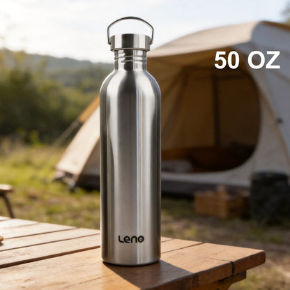 350-2000ml Stainless Steel Water Bottle Single Wall Metal Bottle for Camping Hiking Cycling Outdoor Sports Reusable Bottle