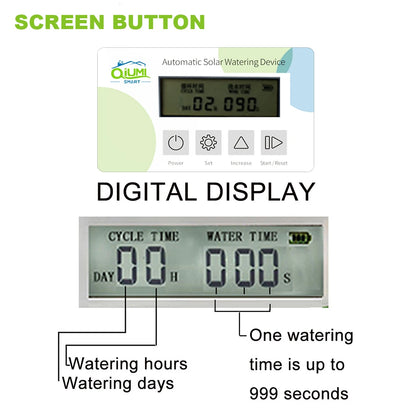 Qiumi Garden Water Controller, Lawn, garden flowers, balcony watering controller Smart Irrigation for Home Garden Solar power