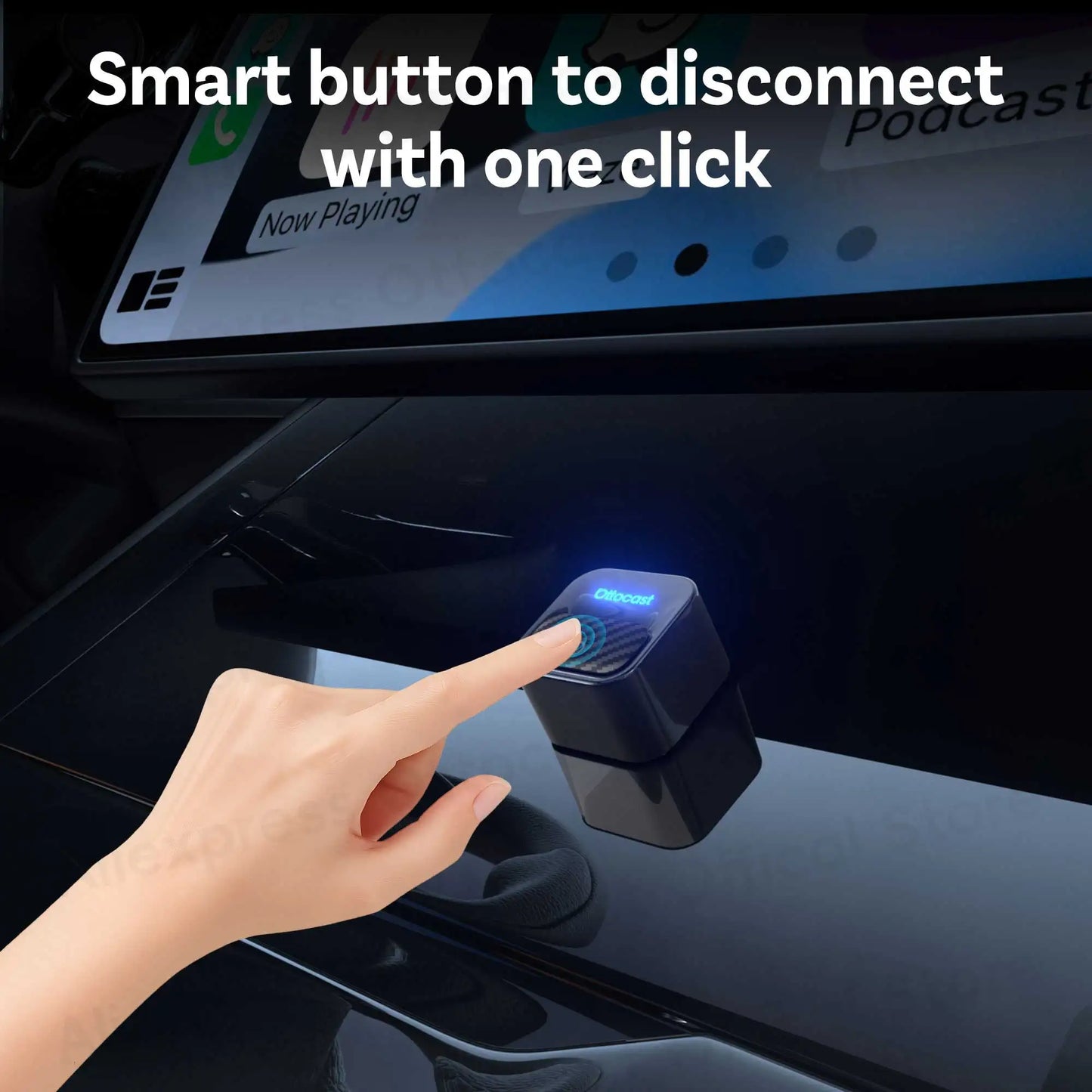 OTTOCAST Wired Wireless Android Auto CarPlay Mini Core Adapter Tiny Cube Dongle for Buick Cadillac Chevrolet Ford Hyundai Lada