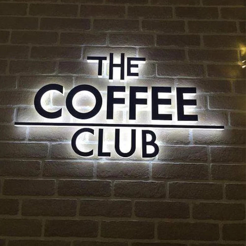 LED Illuminated Sign Custom 3D Metal Letters Business Logo Backlit Sign for Storefront Company Outdoor Commercial