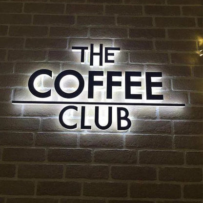 LED Illuminated Sign Custom 3D Metal Letters Business Logo Backlit Sign for Storefront Company Outdoor Commercial