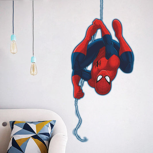 Spiderman 3D Wall Stickers Cartoon Super Heroes Self Adhesive Decorations for Kids Room Home Bedroom Movie Theme Room Decor