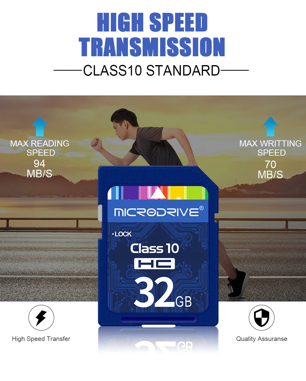 Standard SD Card  64GB 128GB 256GB SDHC/XC 16GB 32GB Normal Full Size Flash SD Memory Card High Speed for Camera