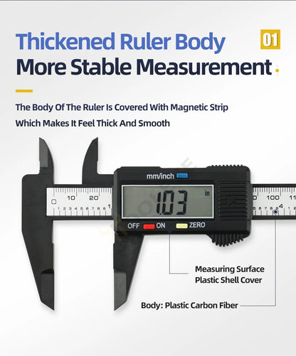 Digital Caliper Electronic Plastic Calipers Vernier Measuring Tools Carpentry Tool Ruler Large Screen Pachometer Digital Caliber
