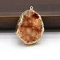 Natural Druzy Stone Pendant Plating Gilded Natural Agates Pendant for Women Jewerly DIY Necklace Bracelet Accessories Making