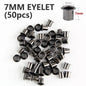 Eyelet Hole Punch Tool Kit  with 50 eyelets 6mm 7mm Gunmetal Finish for DIY Kydex Sheath Kydex Eyelet