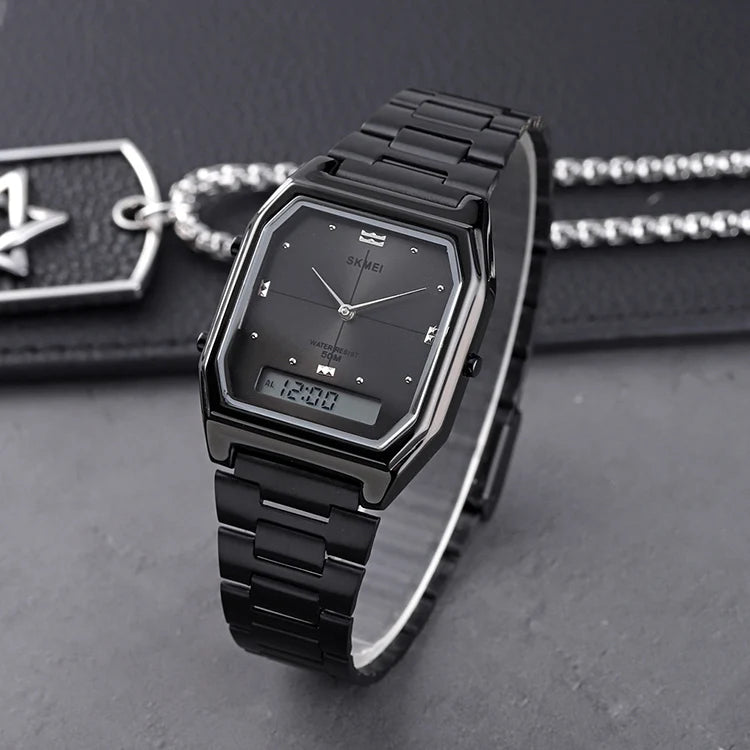 SKMEI Fashion Sport 3Time Chrono Digital Electronic Wristwatch For Men Women Double Display Waterproof Chrono Watch Reloj Hombre