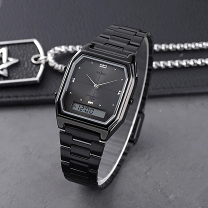 SKMEI Fashion Sport 3Time Chrono Digital Electronic Wristwatch For Men Women Double Display Waterproof Chrono Watch Reloj Hombre