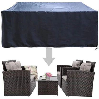 75 Sizes  Furniture Waterproof  Cover For Rattan Table Cube Chair Sofa  Rain Garden Patio Protective Cover Black and Silver