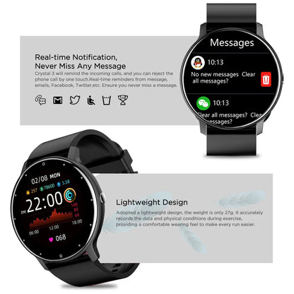 LIGE 2025 Nowy inteligentny zegarek męski, pełnoekranowy dotykowy sportowy zegarek fitness, wodoodporny IP67 Bluetooth dla Androida i iOS smartwatch Mężczyźni+pudełko