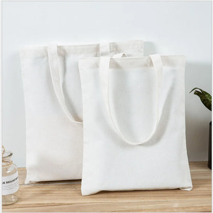 Canvas Cotton bag grocery handbag Foldable Fabric tote bag portable Storage organizer Shopping bag for woman Cloth organizer bag