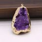 Natural Druzy Stone Pendant Plating Gilded Natural Agates Pendant for Women Jewerly DIY Necklace Bracelet Accessories Making