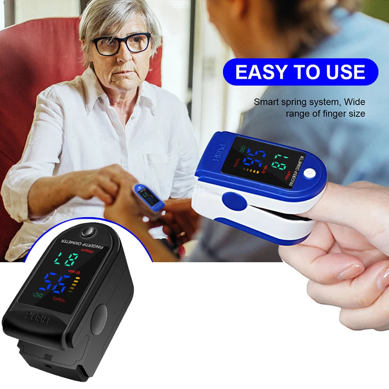 Finger Pulse Oximeter SpO2 Blood Oxygen Saturation Monitor with Rate Measurements Meter Medical Digital LED Heart Rate