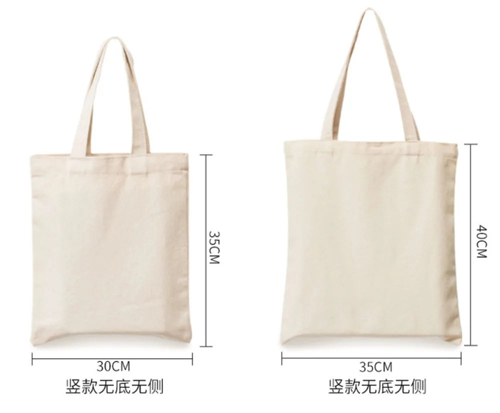 Canvas Cotton bag grocery handbag Foldable Fabric tote bag portable Storage organizer Shopping bag for woman Cloth organizer bag