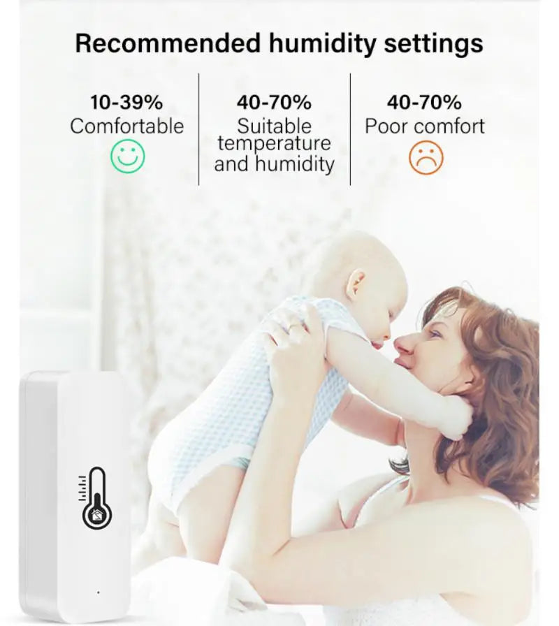 AUBESS Tuya Smart ZigBee 3.0 Smart Temperature And Humidity Sensor Monitoring Reminder Via Alexa Google Home ZigBee Gateway