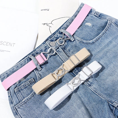 1PC Fashion Adjustable Children Elastic Belts Wide Candy Color Waist Belt Stretch Canvas Belt For Jeans Pants Kids Casual Belts