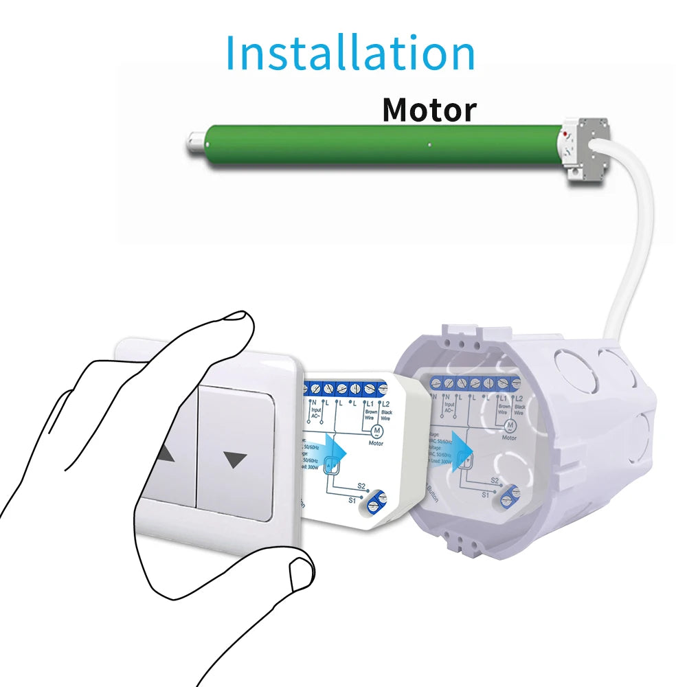 Tuya Smart Life WiFi Curtains Switch Connected Roller Shutters Control Blinds Motor Google Home Alexa Electric Window LoraTap