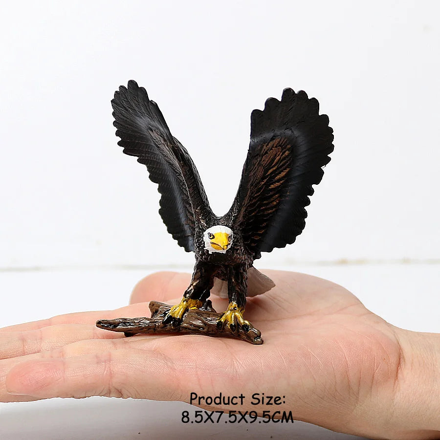Simulated Bald Eagle Owl pelican Parrot Swan Birds Hand Painted Model Toy Figurine for Kids' Collection Science Educational Toys