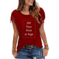 2026 New Customized Print T Shirt for Women DIY Your Like Photo or Logo Top Tassel Short Sleeve O-neck Cotton Tee