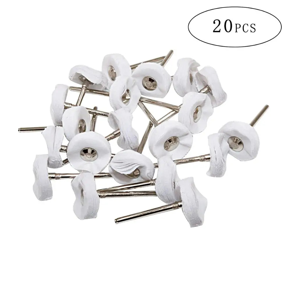 2.35/3mm Shank 40 Pieces Muslin Polishing Buffing Wheel Buffs Set Fits Dremel Rotary Tools