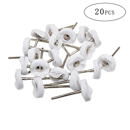 2.35/3mm Shank 40 Pieces Muslin Polishing Buffing Wheel Buffs Set Fits Dremel Rotary Tools