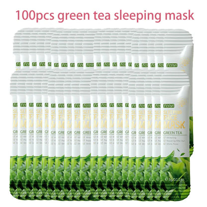 100 Pcs LAIKOU Moisturizing Sleeping Mask Sakura Snail Seaweed Centella Face Mask Tendering & Nourishing Oil-control Skin Care