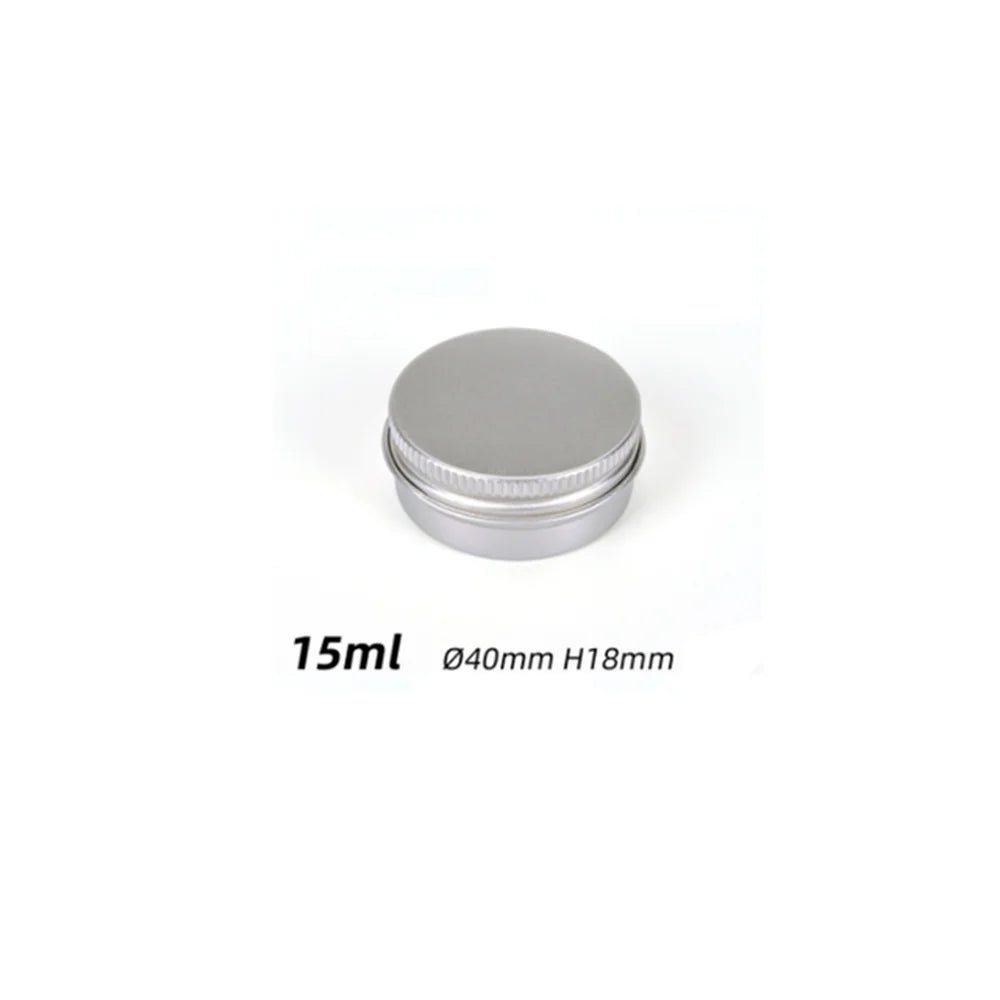 5ml-250ml Cosmetic Aluminum Cans Aluminum Boxes Silver Aluminum Tins Cans Screw Top Round Candle Spice Tins Cans Lid Containers