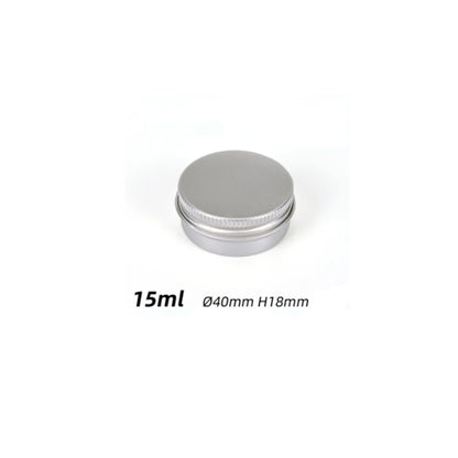 5ml-250ml Cosmetic Aluminum Cans Aluminum Boxes Silver Aluminum Tins Cans Screw Top Round Candle Spice Tins Cans Lid Containers