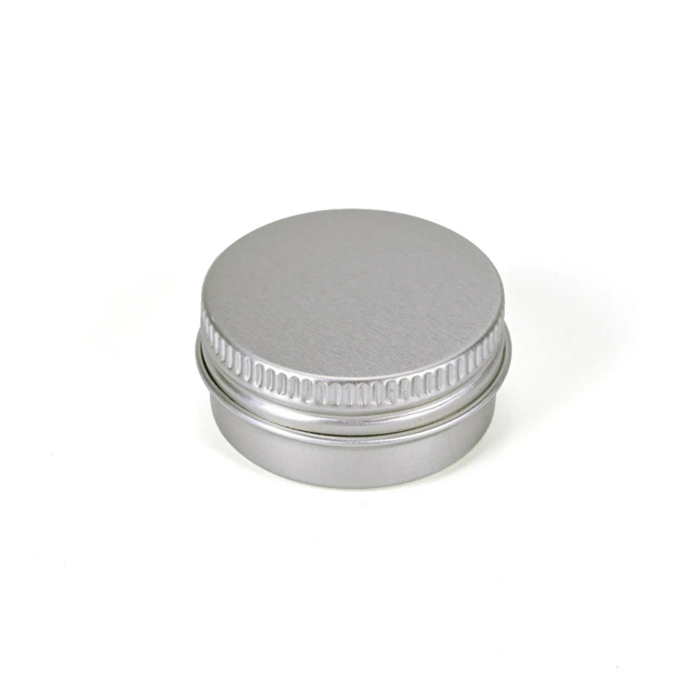 5ml-250ml Cosmetic Aluminum Cans Aluminum Boxes Silver Aluminum Tins Cans Screw Top Round Candle Spice Tins Cans Lid Containers