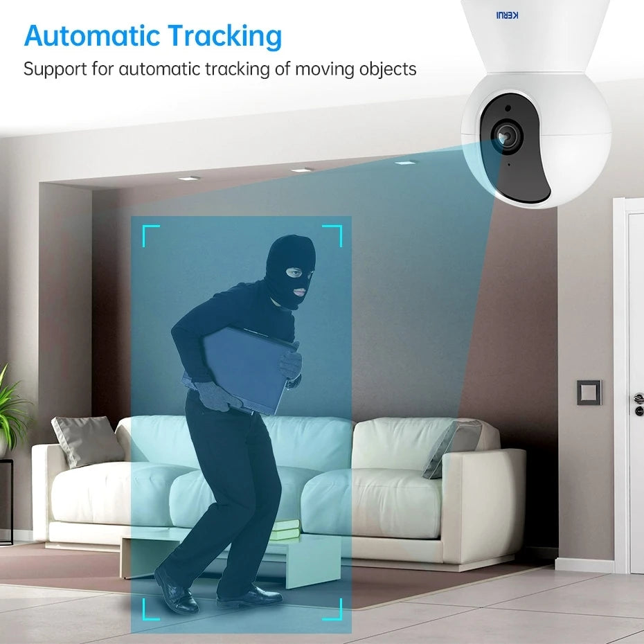 KERUI 5MP 8MP 4K HD Mini WiFi IP Camera Indoor Wireless Security Home CCTV Surveillance Camera With Tuya Smart Auto Tracking
