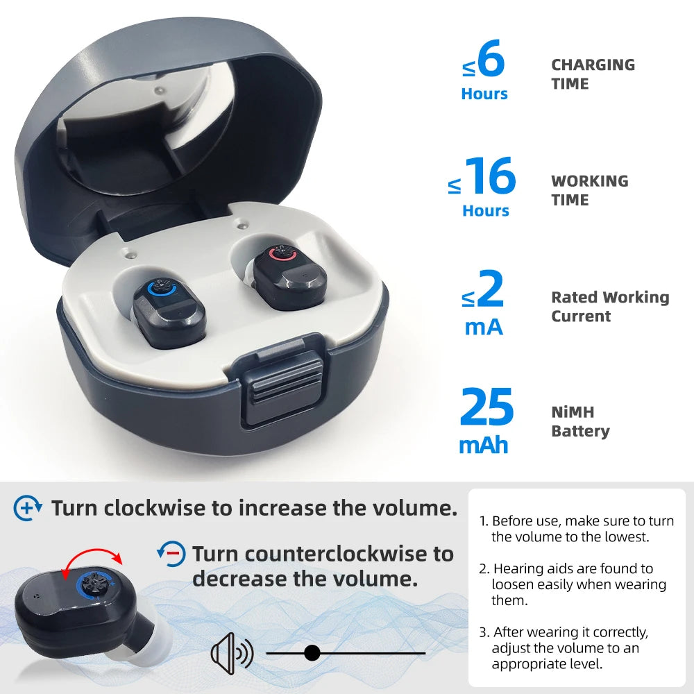 NEWEST Rechargeable Hearing Aid Digital  Hearing Aids Sound Amplifier Portable Deaf Elderly Dropshipping Free Shipping