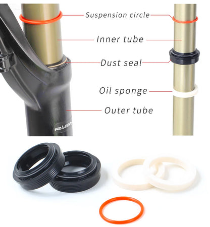RISK Mountain Bike Suspension Front Fork Dust Seal Oil Sponge Ring 32 34 mm 35mm 36mm MTB Bicycle Fork Inner Tube Dust Seal Tool
