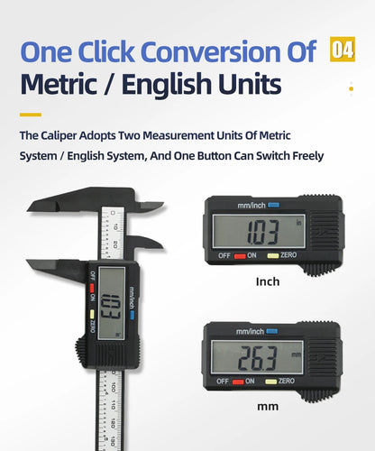Digital Caliper Electronic Plastic Calipers Vernier Measuring Tools Carpentry Tool Ruler Large Screen Pachometer Digital Caliber
