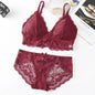 Women Lace Bra And Briefs Set Backless Bralette Solid Color Underwear Wireless Lace Bra Top Sexy Lingerie Set Female Intimates