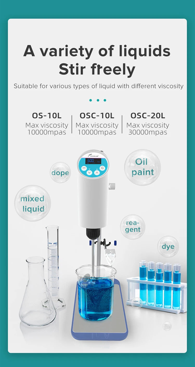 JOANLAB Official Store Laboratory Stirrer Electric Stirrer Digital Display Overhead Stirrer Lab Mixer Lab Equipment 110V To 220V