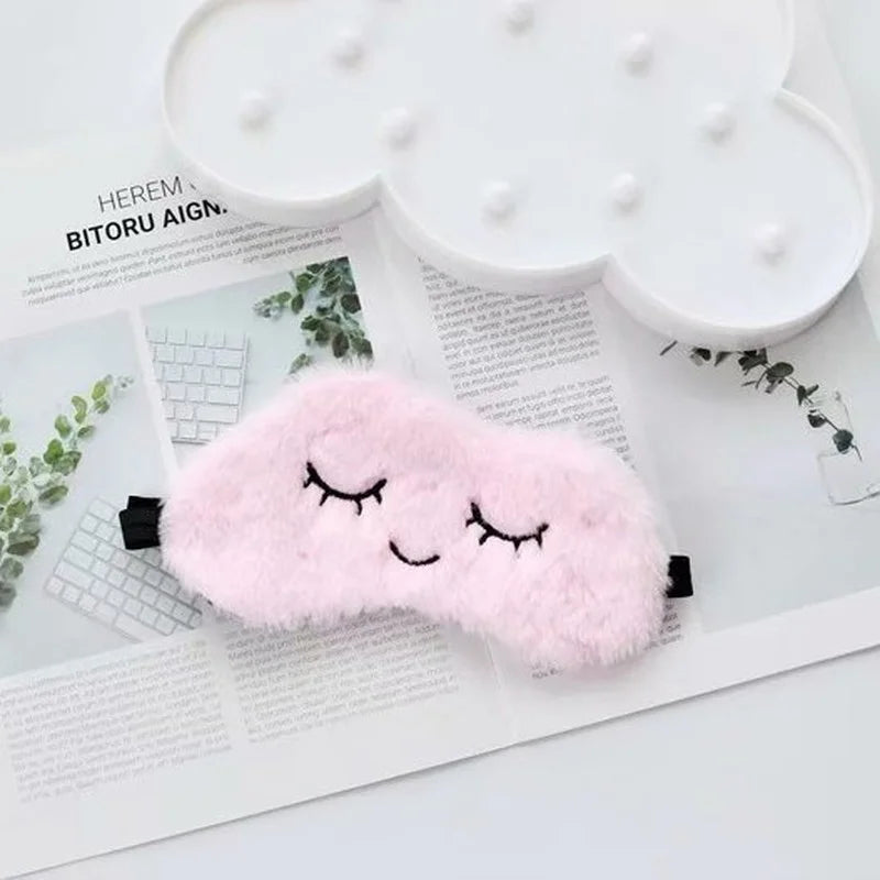 Cartoon Sleeping Eye Mask Plush Eye Shade Cover Eyeshade Cloud Eye Cover Eyepatch Nap Health Eye Cover