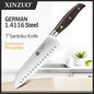 XINZUO 1-5PCS High Quality 3.5+5+8+8+8"  Paring Utility Cleaver Chef Knife Germany 1.4116 Stainless Steel Kitchen Knife Sets