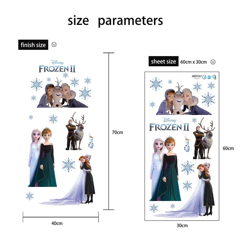 Cartoon diy frozen princess Elsa Anna wall stickers girl Children room background decoration removable kids bedroom poster decal