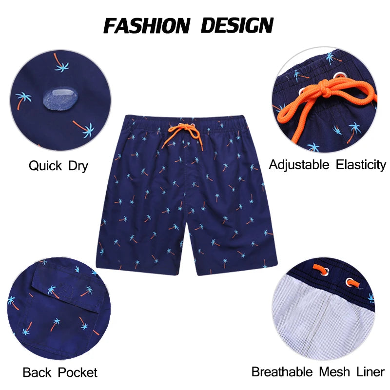Escatch 2026 Summer New Mens Shorts Polyester Quick Dry Board Mesh Liner Side Pockets Run Gym Swimsuit Surf Swim Trunks For Man