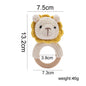 Baby Crochet Animal Rattle Wooden Toys for Children BPA Free Wood Rattle Baby Teether Stroller Game Educational Toy Newborn Gift