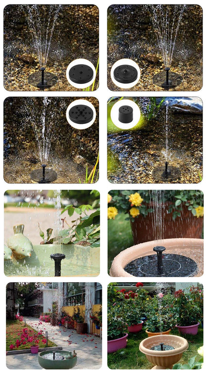 Mini Solar Water Fountain Pool Pond Waterfall Fountain Garden Decoration Outdoor Bird Bath Solar Powered Fountain Floating Water