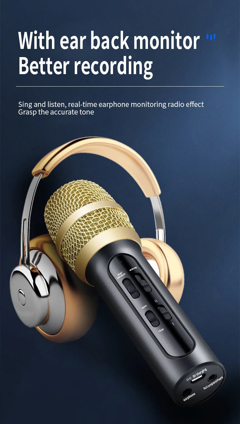 Portable Mini Wireless Condenser Mic Gadget Home Noise Reduction Microphone Integrated Audio Confere for Singing Songs