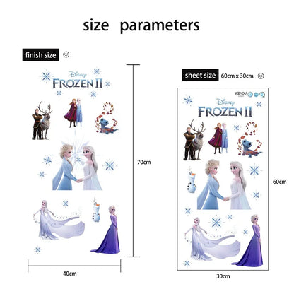Cartoon diy frozen princess Elsa Anna wall stickers girl Children room background decoration removable kids bedroom poster decal