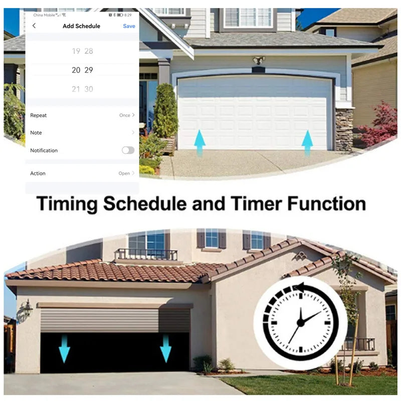 Smart Life ZigBee Garage Door Opener Controller App Remote Control Works with Tuya Alexa Google Home Zigbee2MQTT Gateway Needed