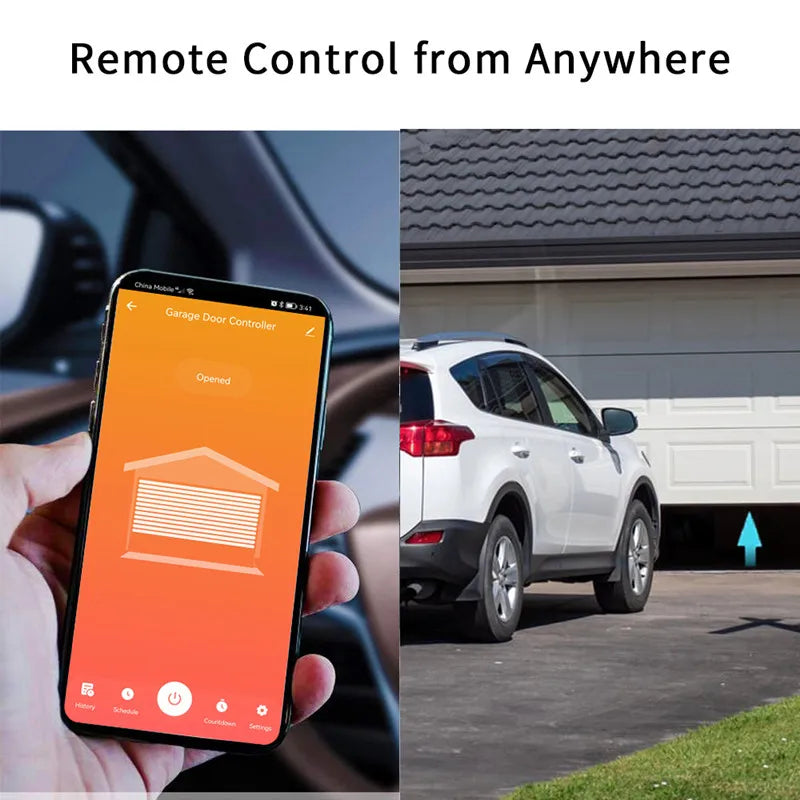 Smart Life ZigBee Garage Door Opener Controller App Remote Control Works with Tuya Alexa Google Home Zigbee2MQTT Gateway Needed
